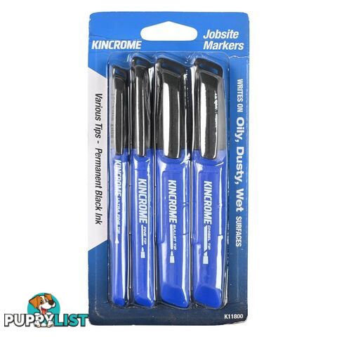 Permanent Marker Starter Pack 4 Pack Black Kincrome K11800