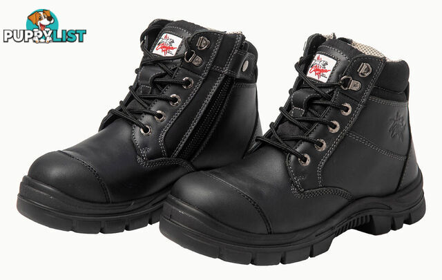 Safety Shoes Detroit Black 6" Side Zip & Lace Up Composite Capped Toe UK Size 11 Detroit-11