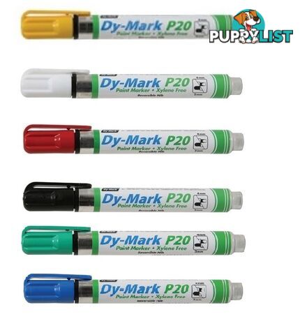 P20 Dy Mark Paint Marker - Black / Red / Blue / Green / Yellow & White