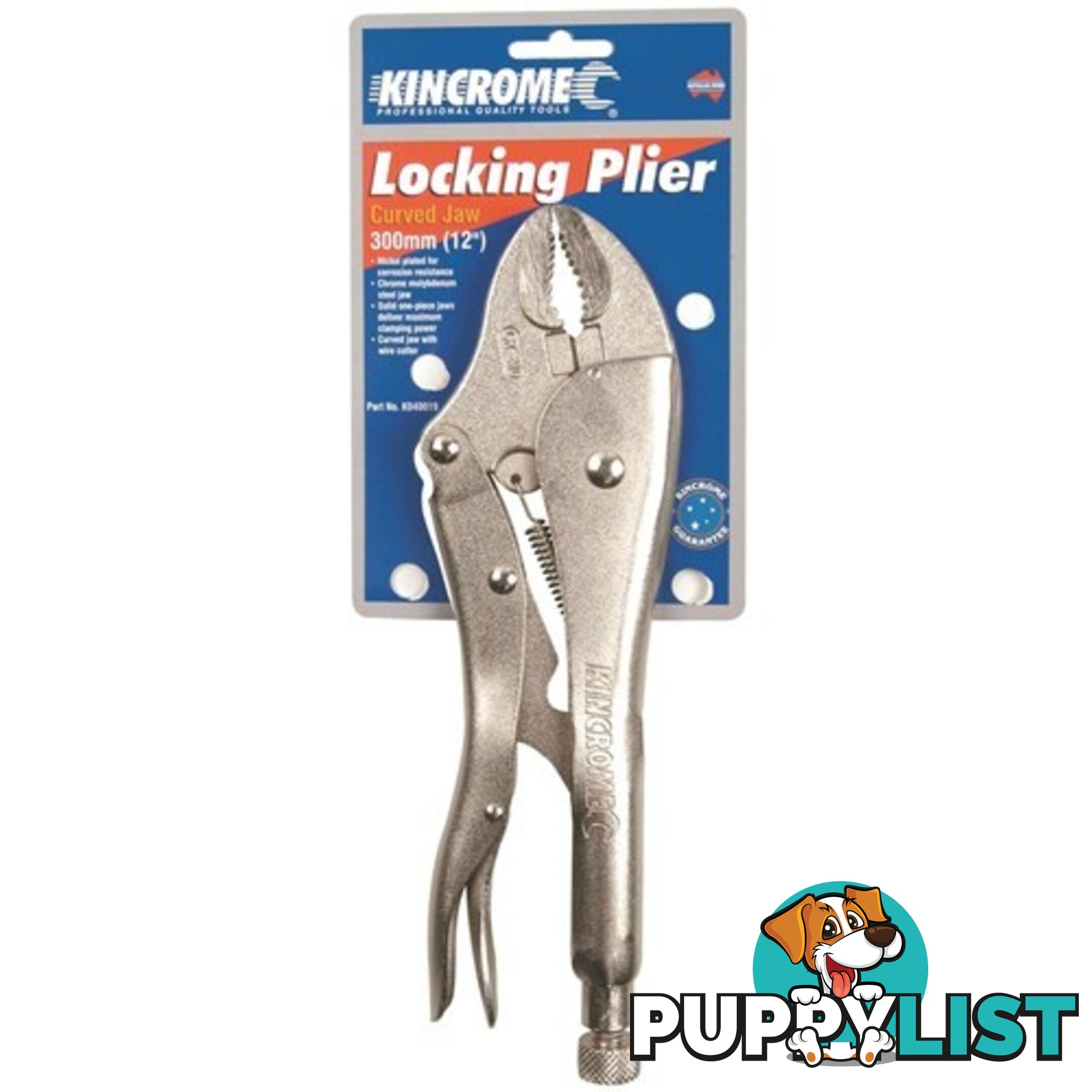 Locking Pliers Curved Jaw 300mm (12") Kincrome K040019