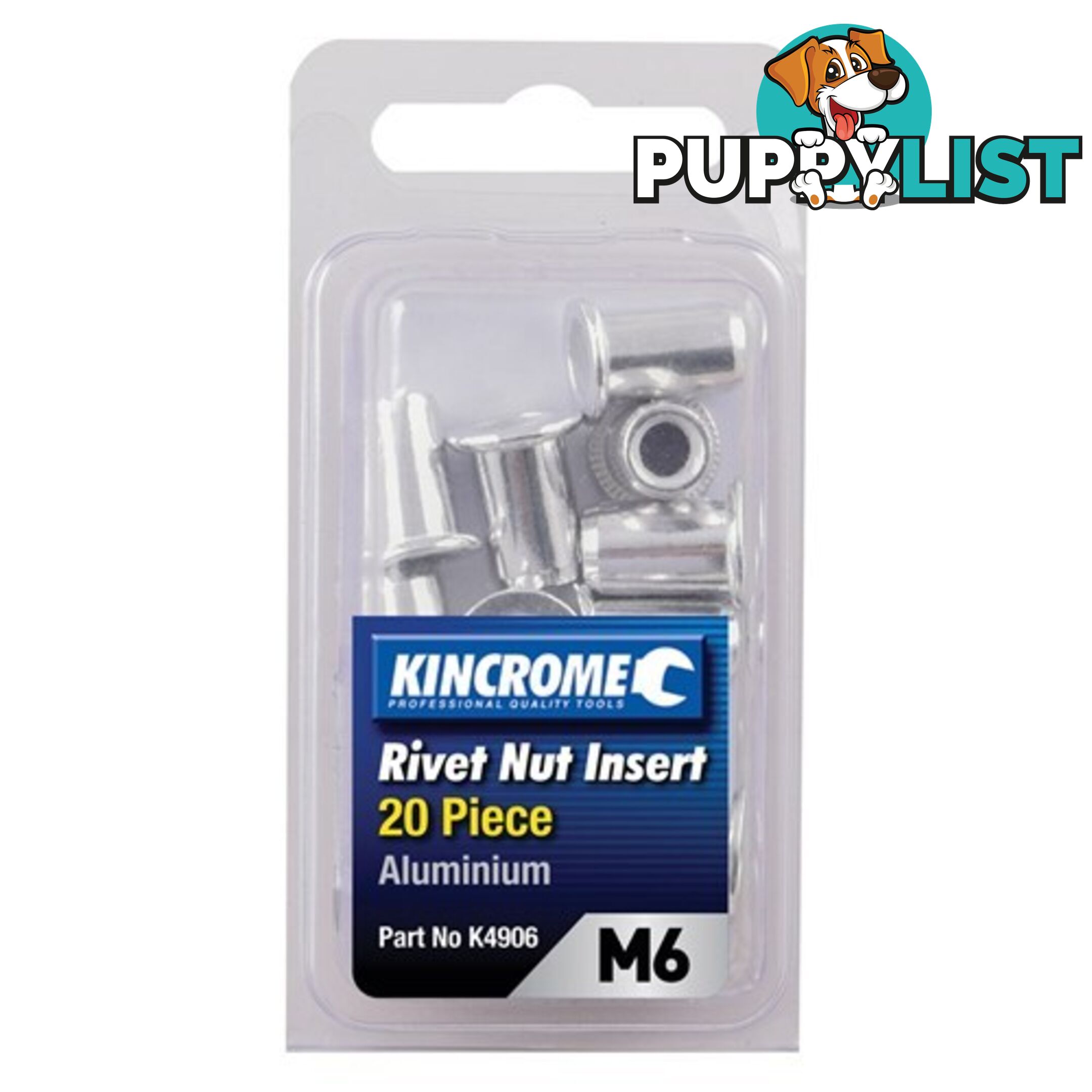 Rivet Nut Insert M6 (Aluminium) - 20 Pack Kincrome K4906