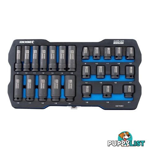 Lok-Onâ¢ Standard & Deep Impact Socket Set 24 Piece 3/8" Drive - Metric Kincrome K27080