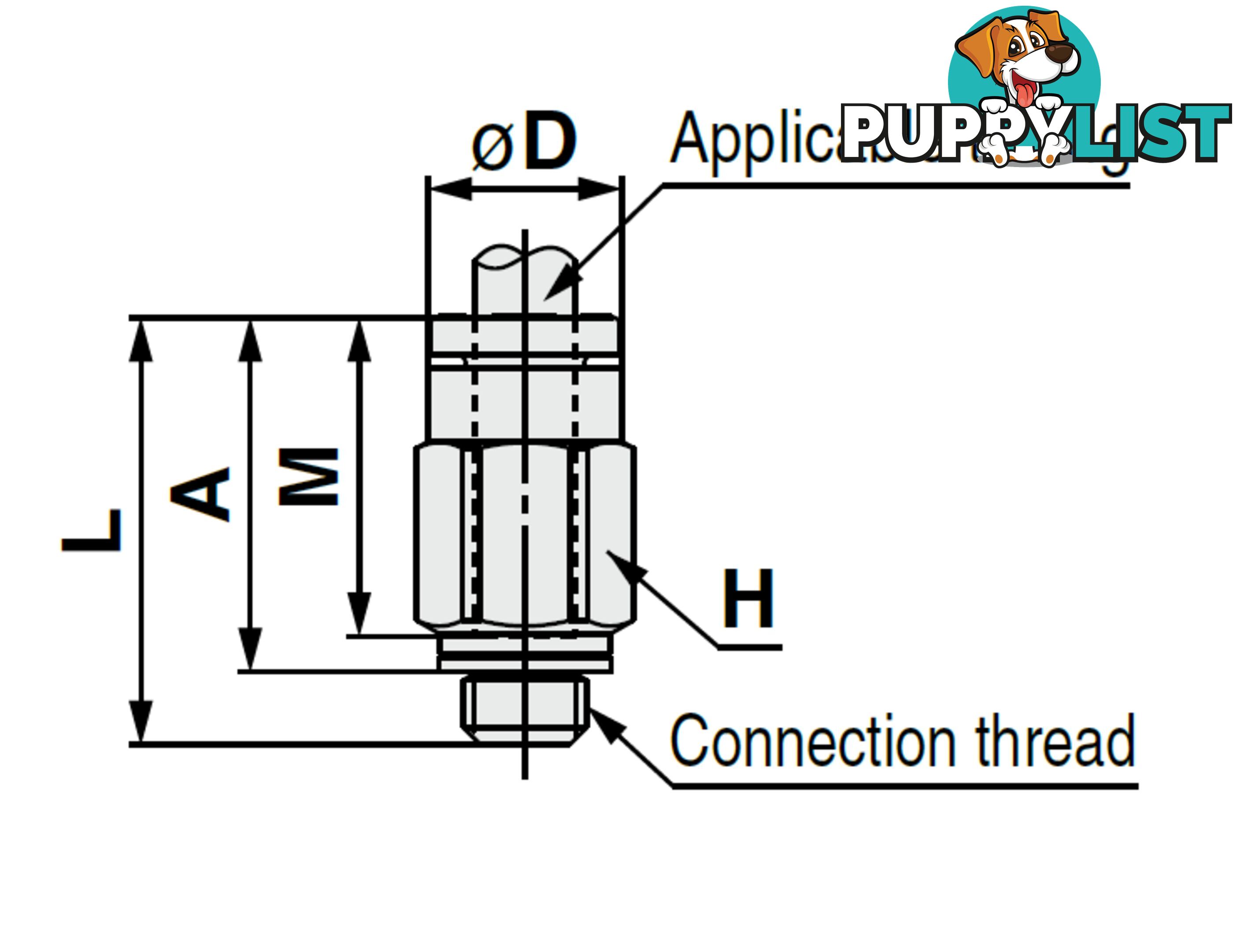 6mm STRAIGHTS KQ2H06-M6N1 6 x M6