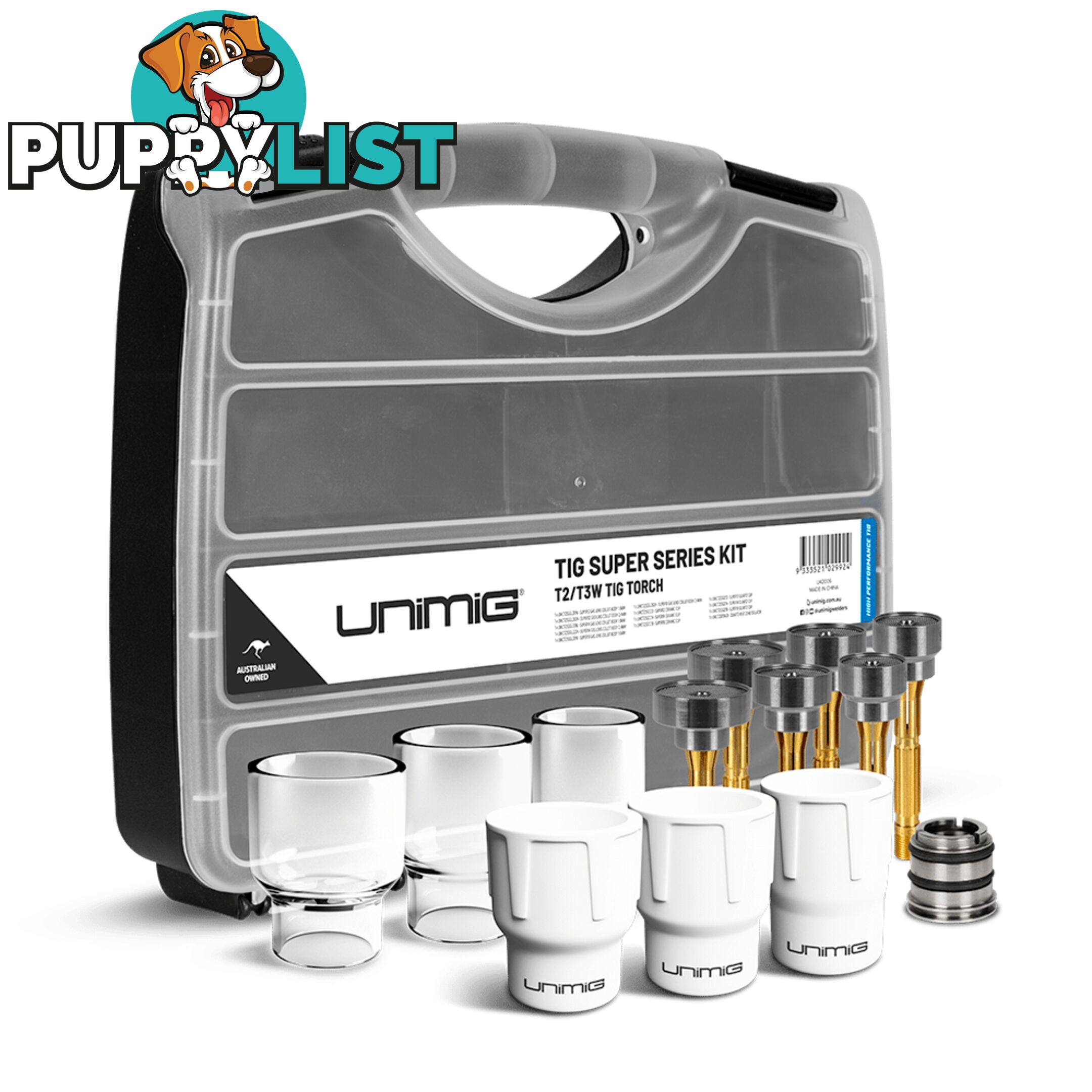 T2 / T3W TIG Super Series Ceramic and Quartz Consumable Starter Kit Unimig U42006