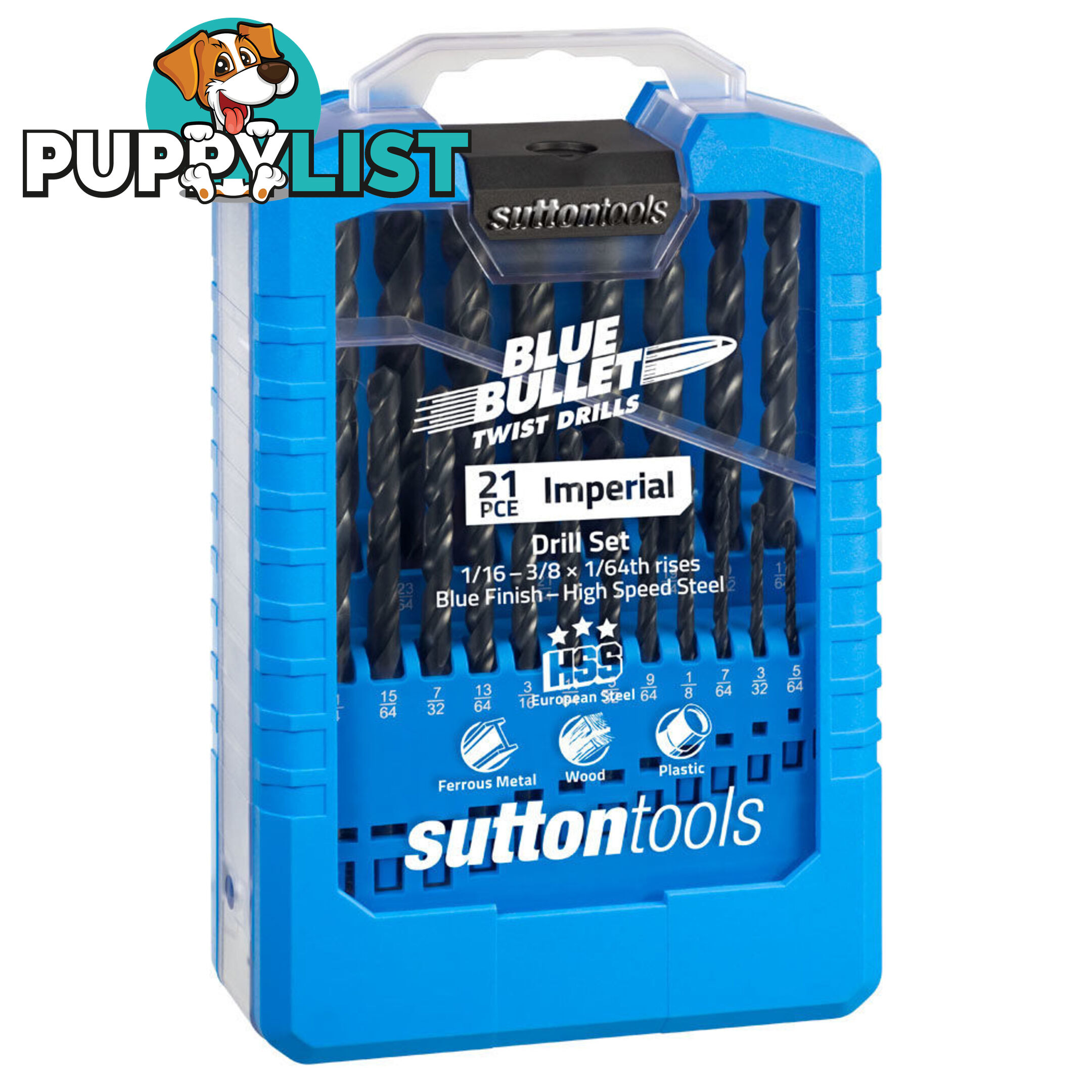 Jobber Drill Set 21 Piece Hss Blu Sutton Tools D102S2