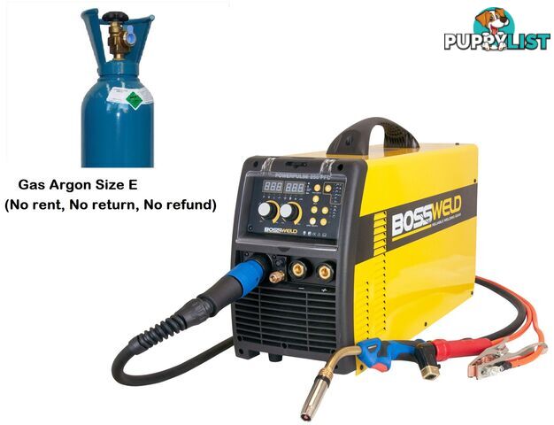 Double Pulse Mig Welder Powerpulse 250 PFC With Argon E Size Gas Bossweld 660250