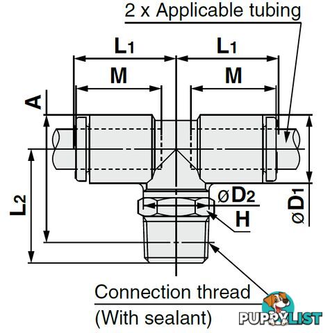 12mm Tees KQ2T12-02NS 12 x 1/4