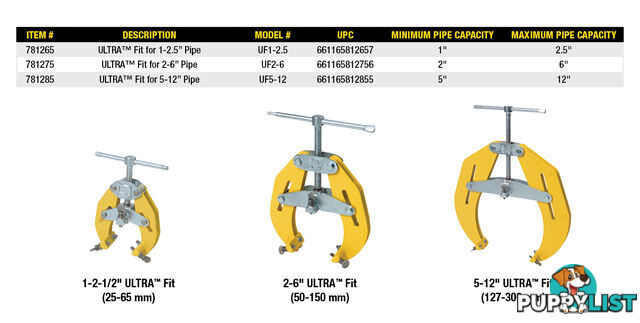 Ultra Fit Clamps For 5" â 12" (127-300mm) Pipes Sumner 781285