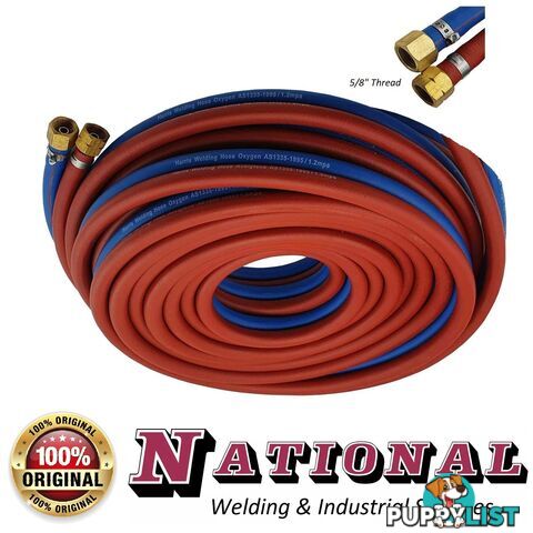 Harris Oxy /Acetylene 15 Metres 6mm Twin Hose With Fittings 6RBTH15MF