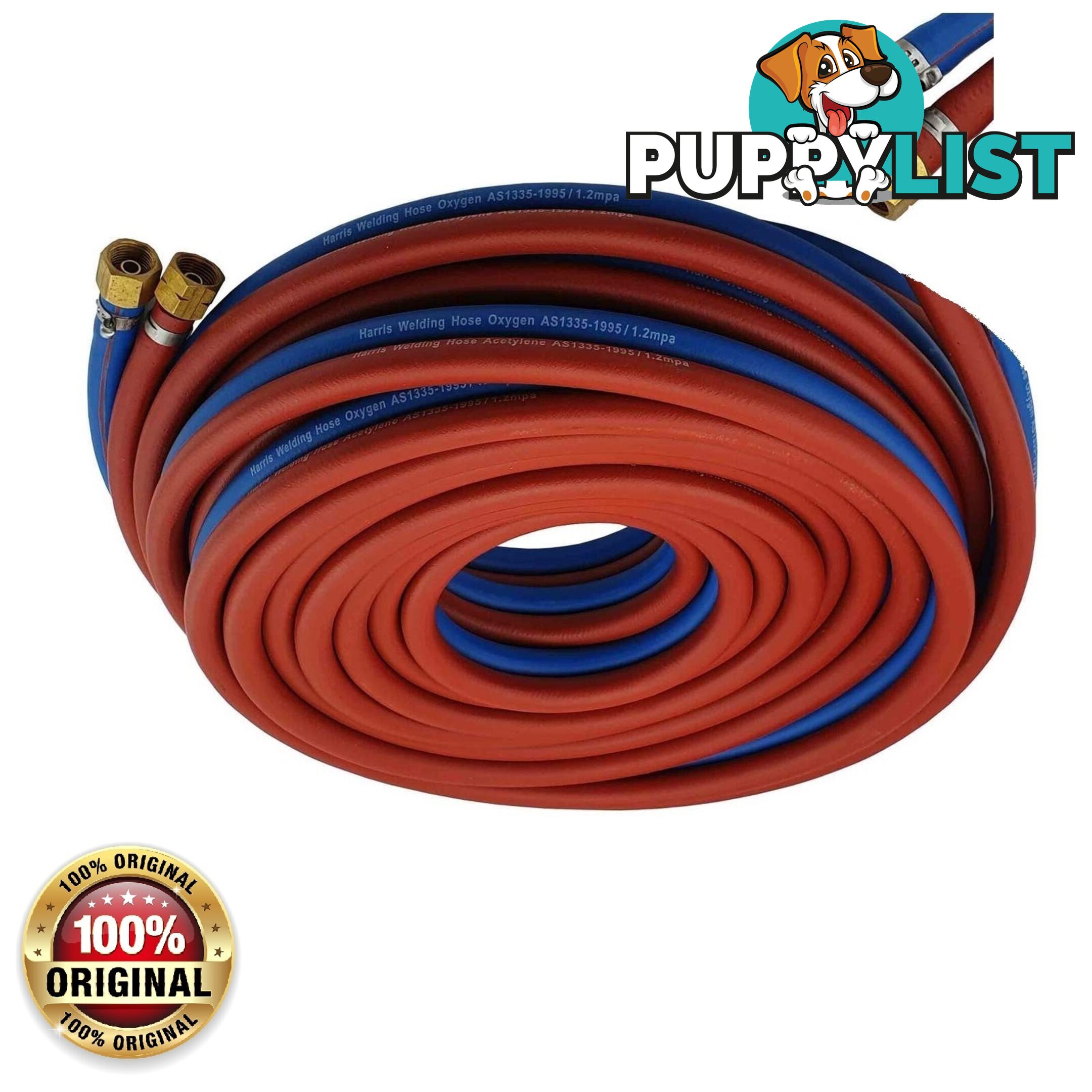 Harris Oxy /Acetylene 15 Metres 6mm Twin Hose With Fittings 6RBTH15MF