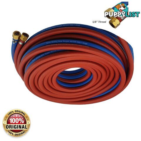 Harris Oxy /Acetylene 15 Metres 6mm Twin Hose With Fittings 6RBTH15MF