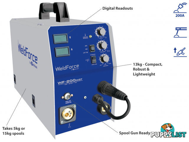 MIG / Stick / TIG Welder Weldforce WF-200MST WF-06129