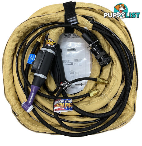 Speedway Ready for Miller Water Cooled TIG Torch 320 Amps 7.6M with Switch, Plug & Connector SW320-25DXSWITCH