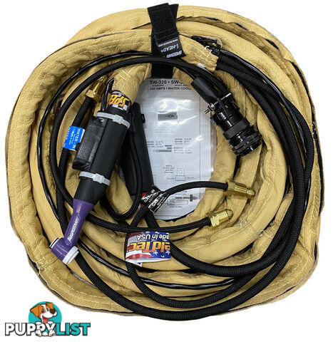 Speedway Ready for Miller Water Cooled TIG Torch 320 Amps 7.6M with Switch, Plug & Connector SW320-25DXSWITCH