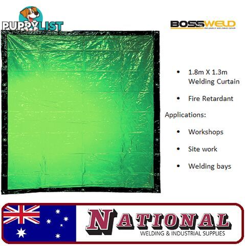 Welding Curtain / Screen 1.8 Metres X 1.3 Metres Green 700101