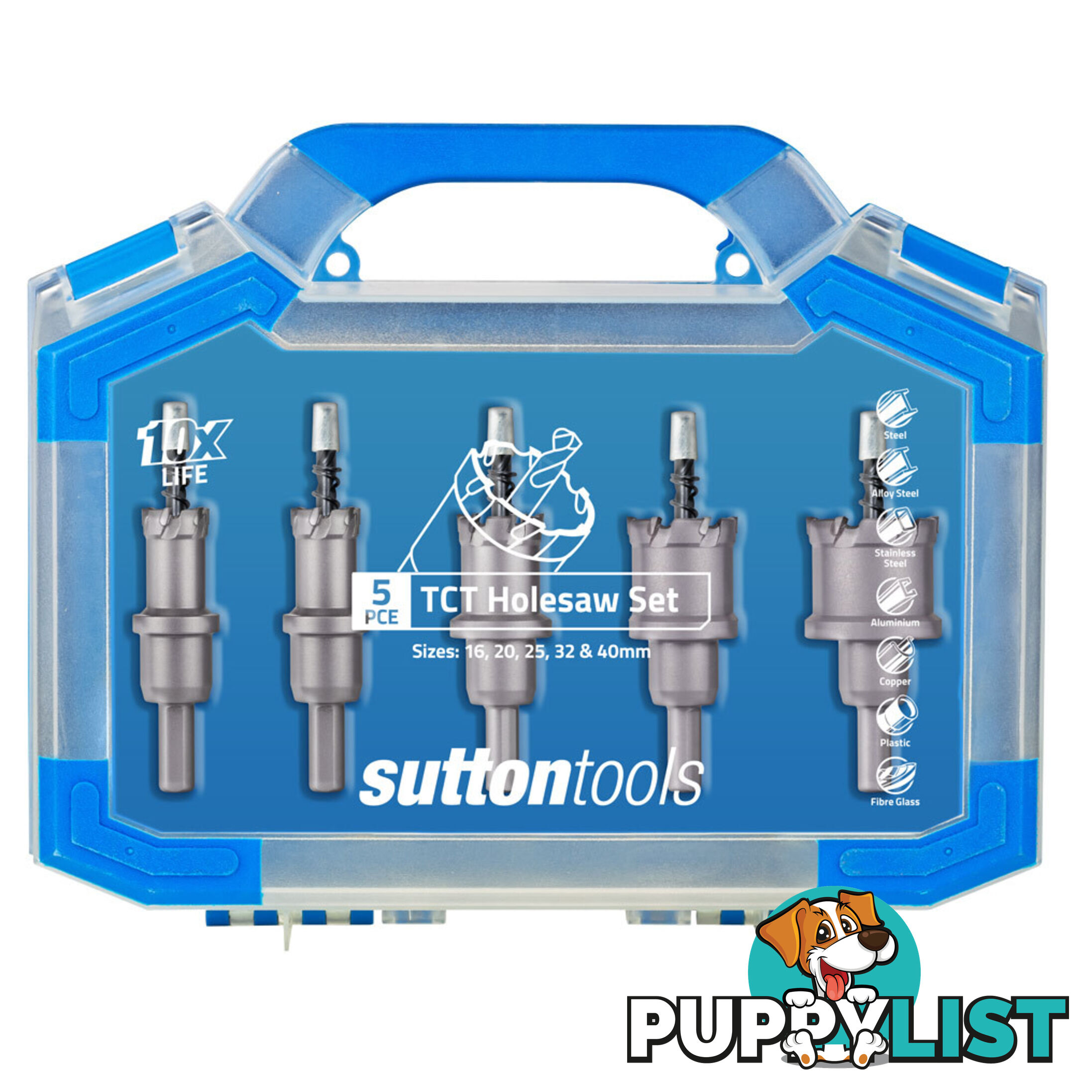 Holesaws TCT Sets 16mm-40mm 25mm Depth Sutton Tools H1170005