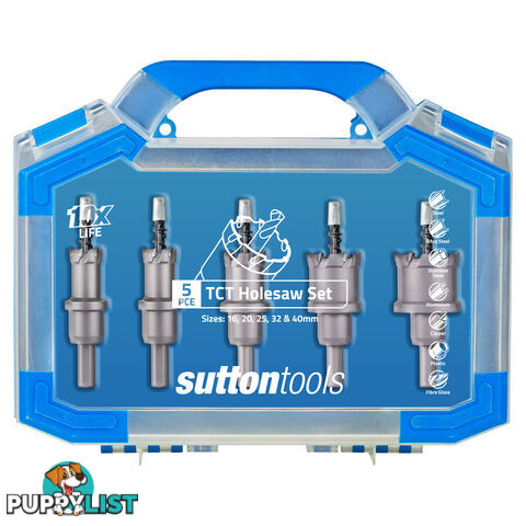 Holesaws TCT Sets 16mm-40mm 25mm Depth Sutton Tools H1170005