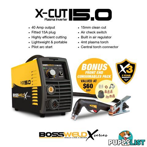 X-CUT 15.0 Plasma Cutter X-Series Package Deal Bossweld 695050Bundle