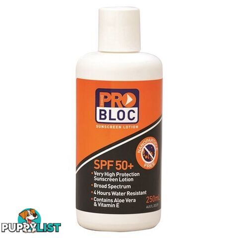 ProChoiceÂ® Probloc 50+ Sunscreen 250mL SS250-50