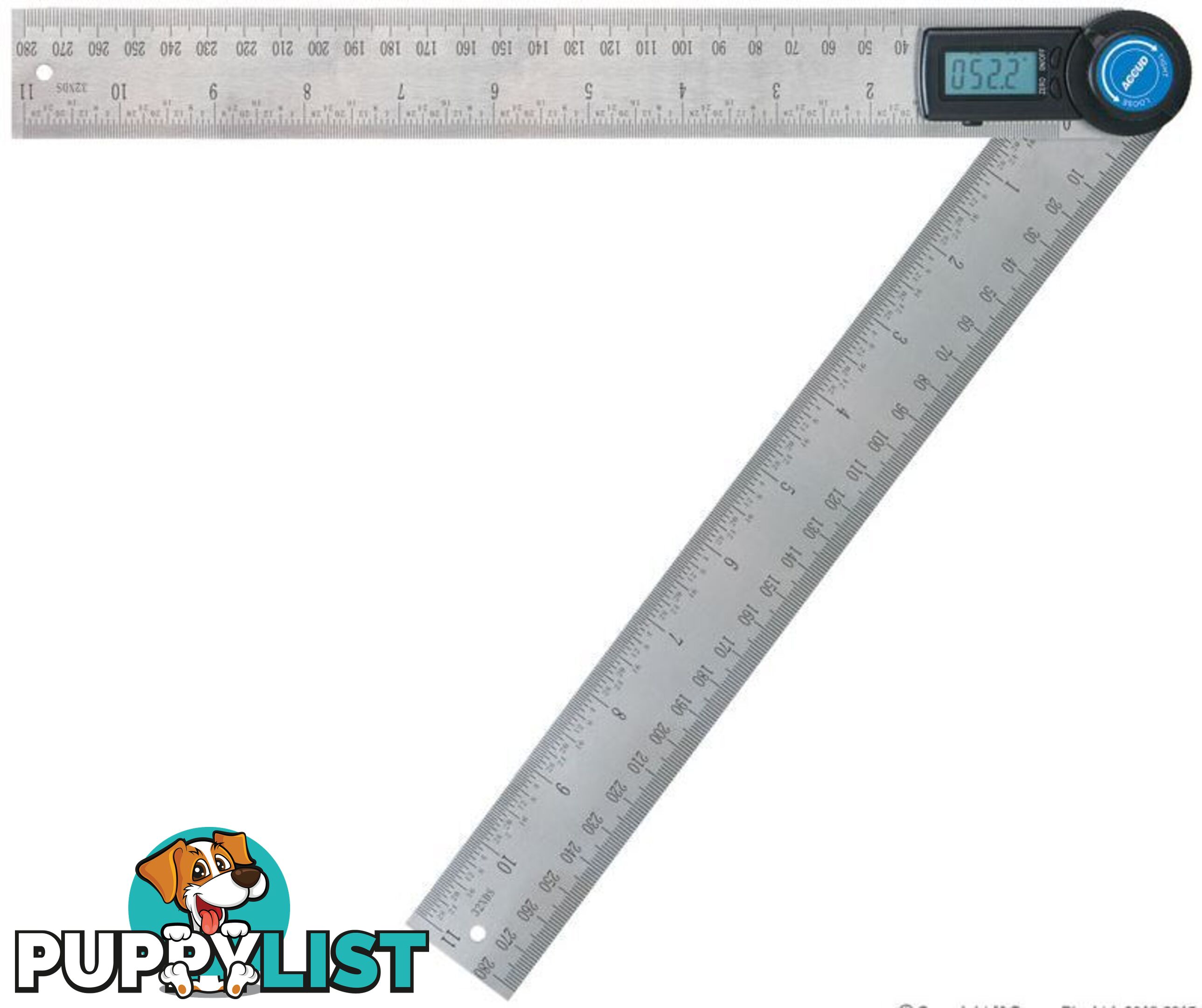 360Â° Protractor & 300mm Combination Ruler Accud AC-821-012-01