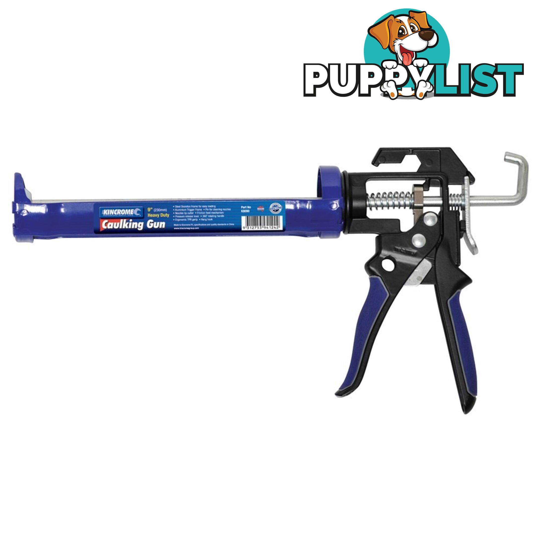 Heavy Duty Caulking Gun 230mm (9") Kincrome K8090