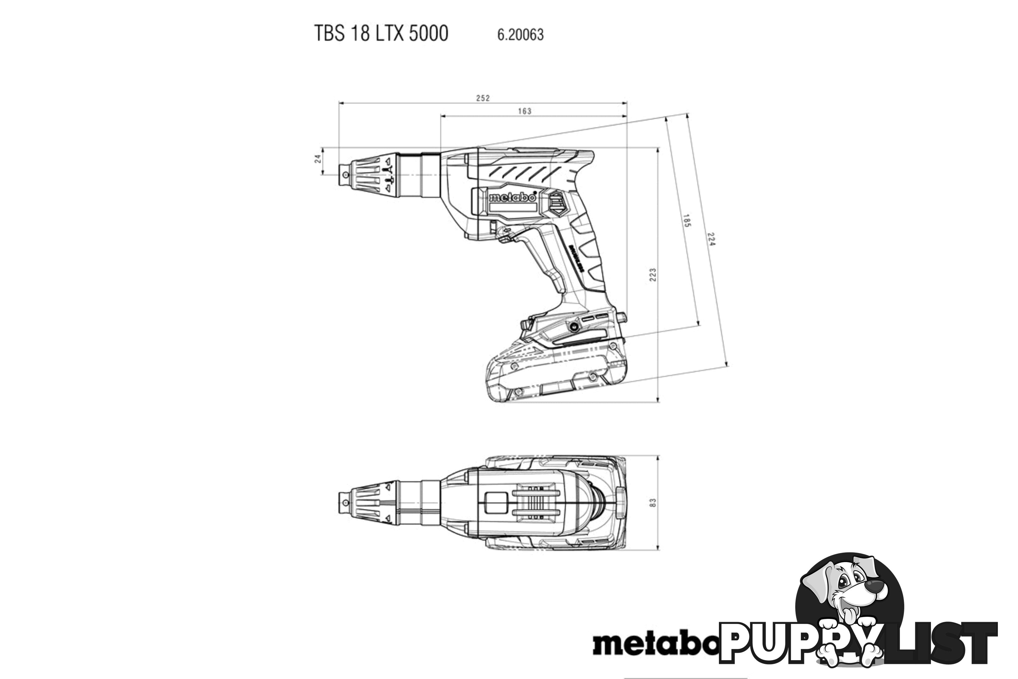 Drywall Screwdriver Cordless TBS 18 LTX BL 5000 Metabo 620063840