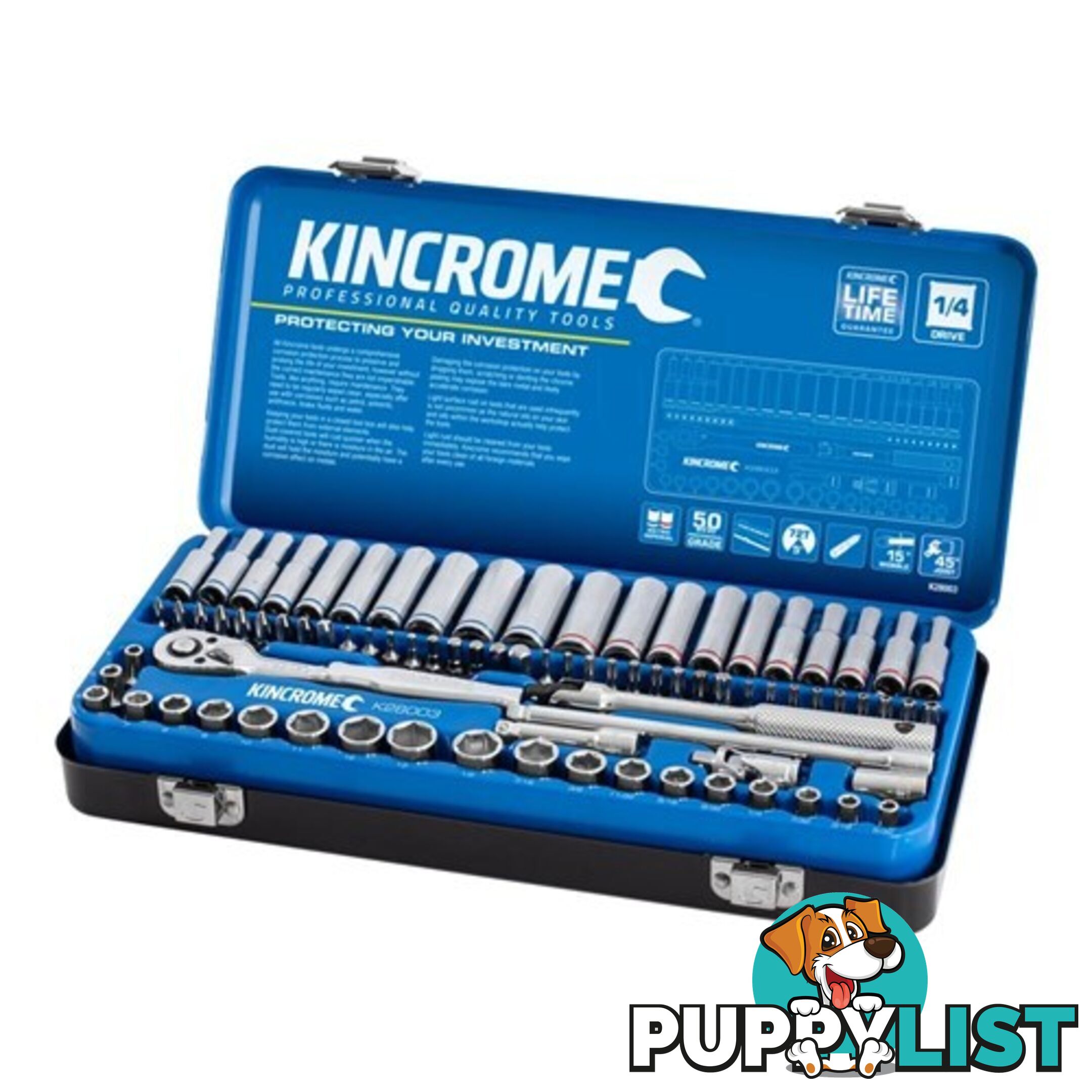 Socket Set 82 Piece 1/4" Drive - Metric & Imperial Kincrome K28003