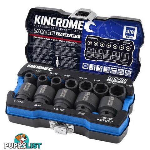 LOK-ONâ¢ Impact Socket Set 12 Piece 3/8" Drive Imperial Kincrome K27077