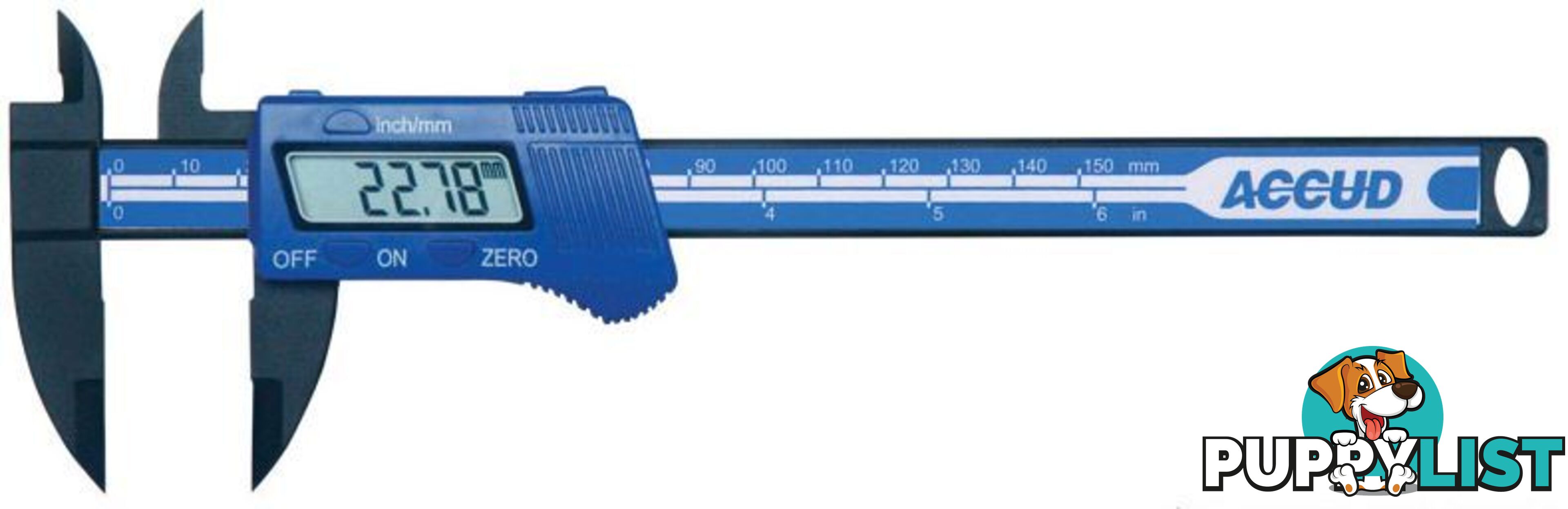 150mm Plastic Digital Caliper Accud AC-117-006-11