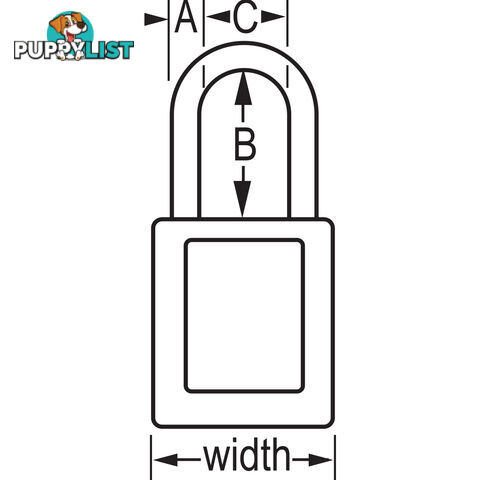 Dielectric Zenexâ¢ Safety Padlock 38mmX38mm Nylon Shackle Masterlock