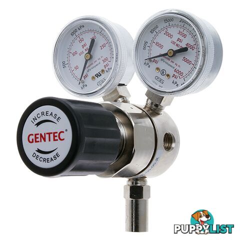 Gentec 1S Regulator 6.0 Purity Chrome Plated In: 30,000 kPa Out: 3440 kPa