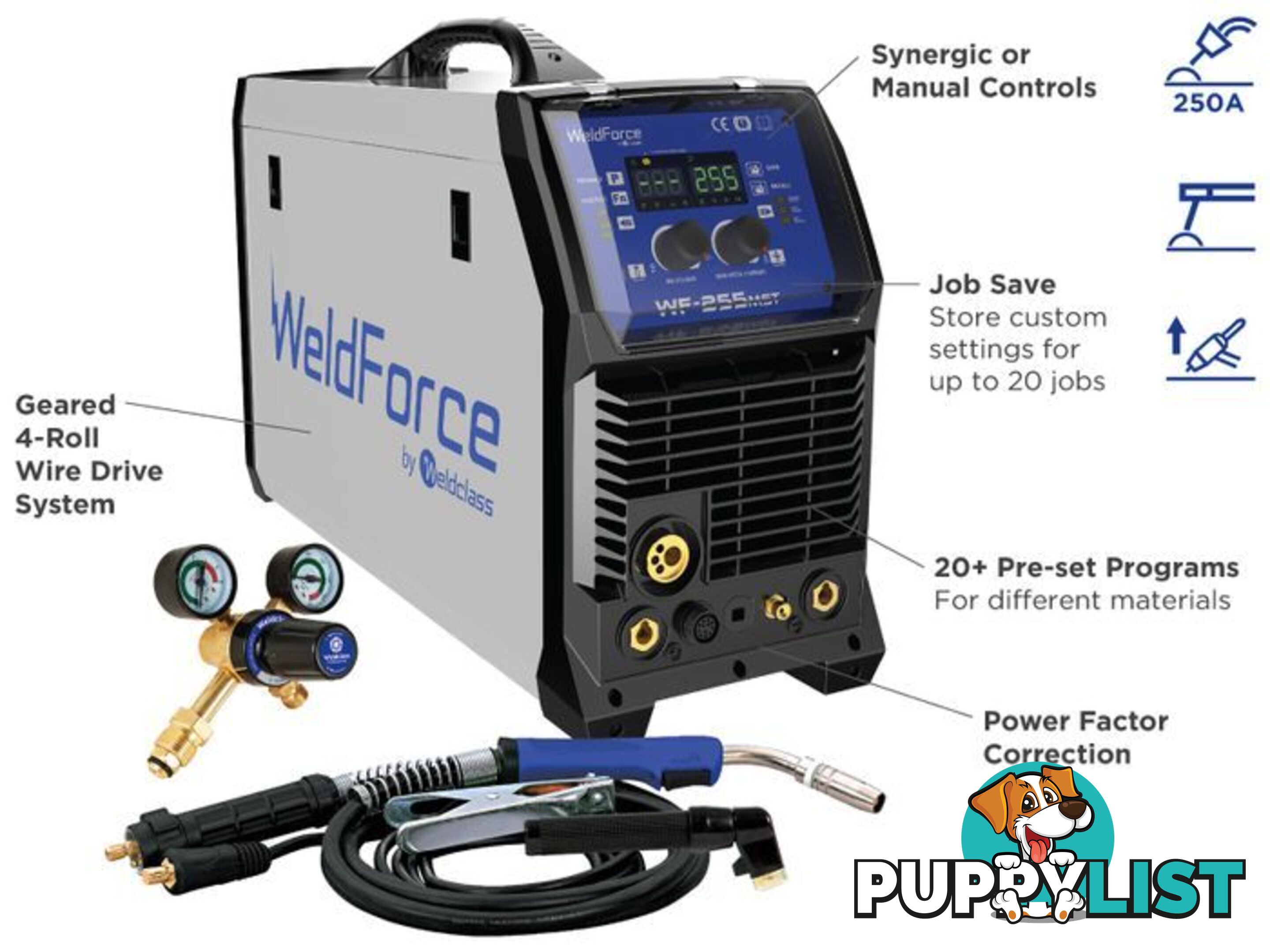 Weldclass WF-255MST 250A Weldforce MIG Stick & TIG Welder WF-06167