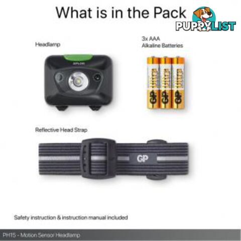 Headlamp GP XPLOR Motion Sensor PH15 GPPH15E-2B1