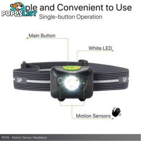 Headlamp GP XPLOR Motion Sensor PH15 GPPH15E-2B1