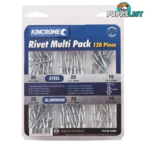 Rivet Multi Pack 120 Piece Kincrome K4980