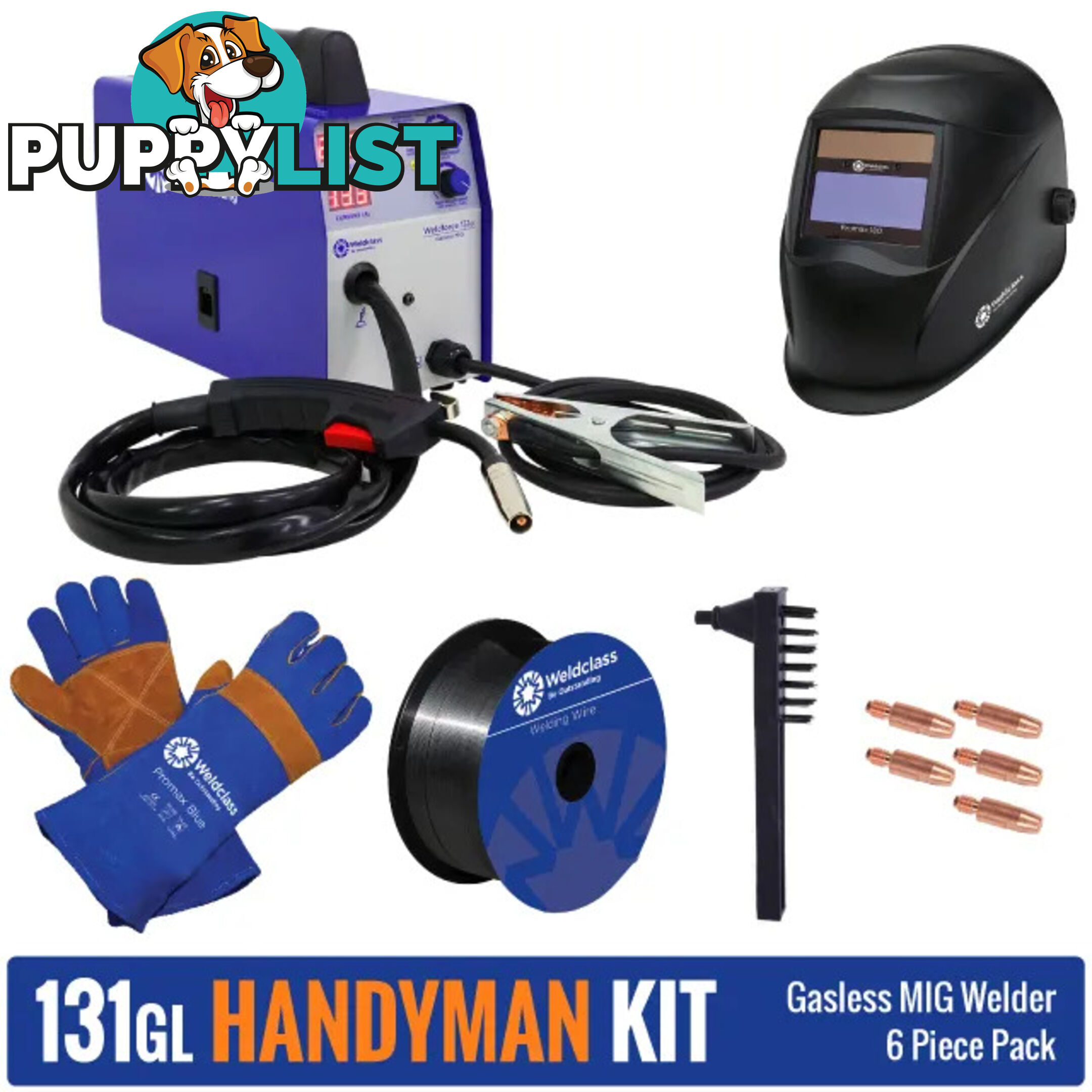 131GL Gasless MIG Welder Handyman Kit 6 Piece Weldclass WC-131GLHK