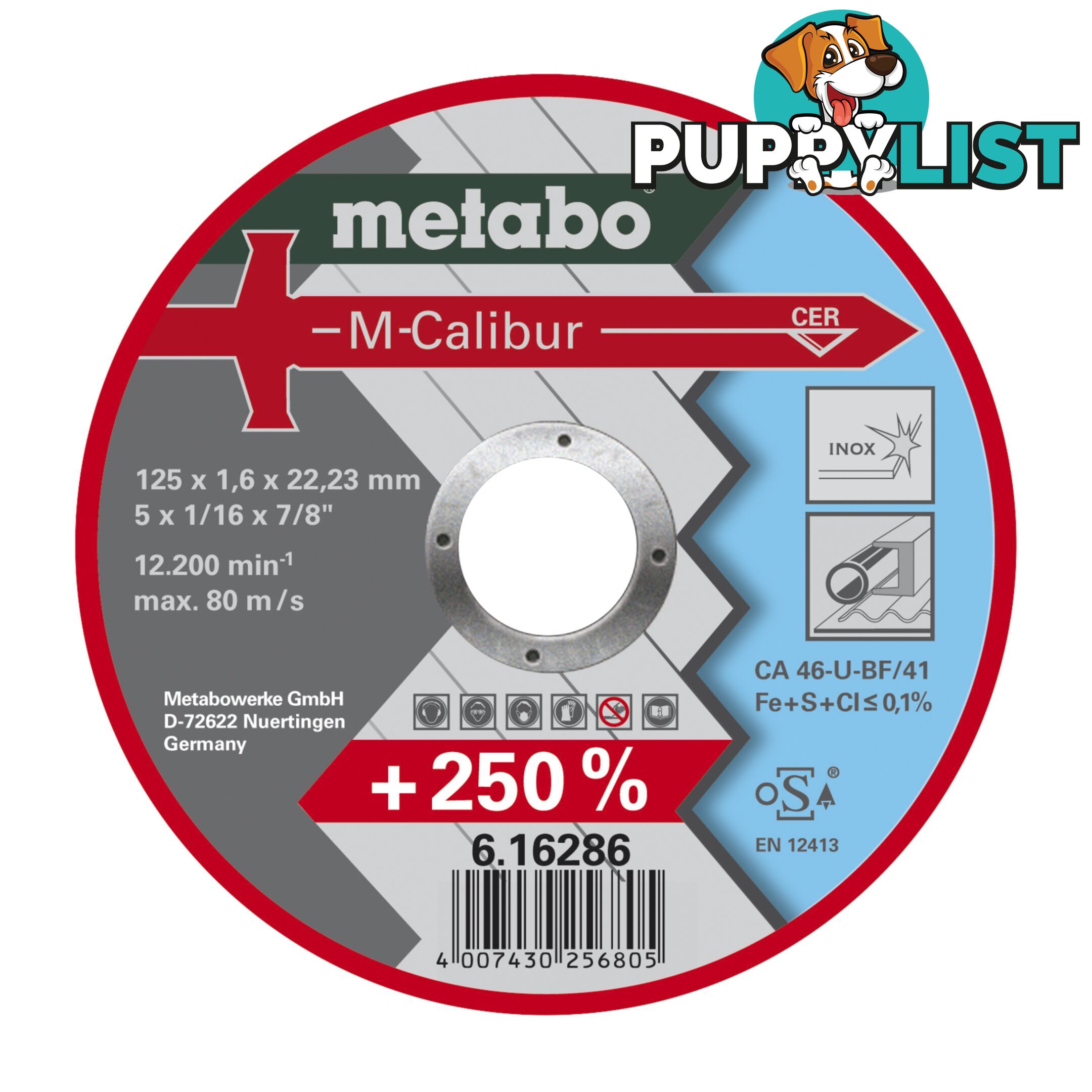 125 x 1.6 x 22.23 M-Calibur Inox Cutting Disc 616286000 Pack of 25