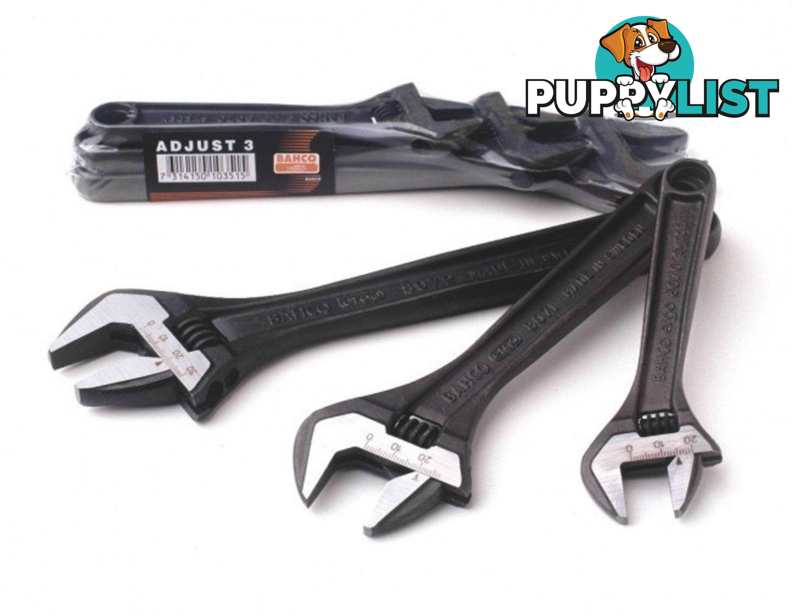 Bahco Adjustable Wrench Set 3pc