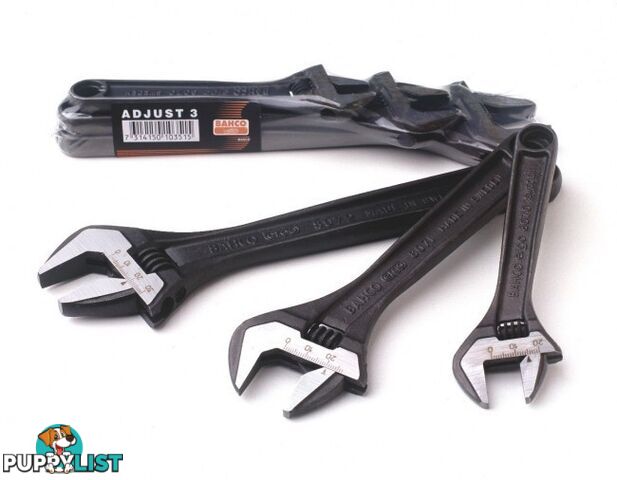 Bahco Adjustable Wrench Set 3pc