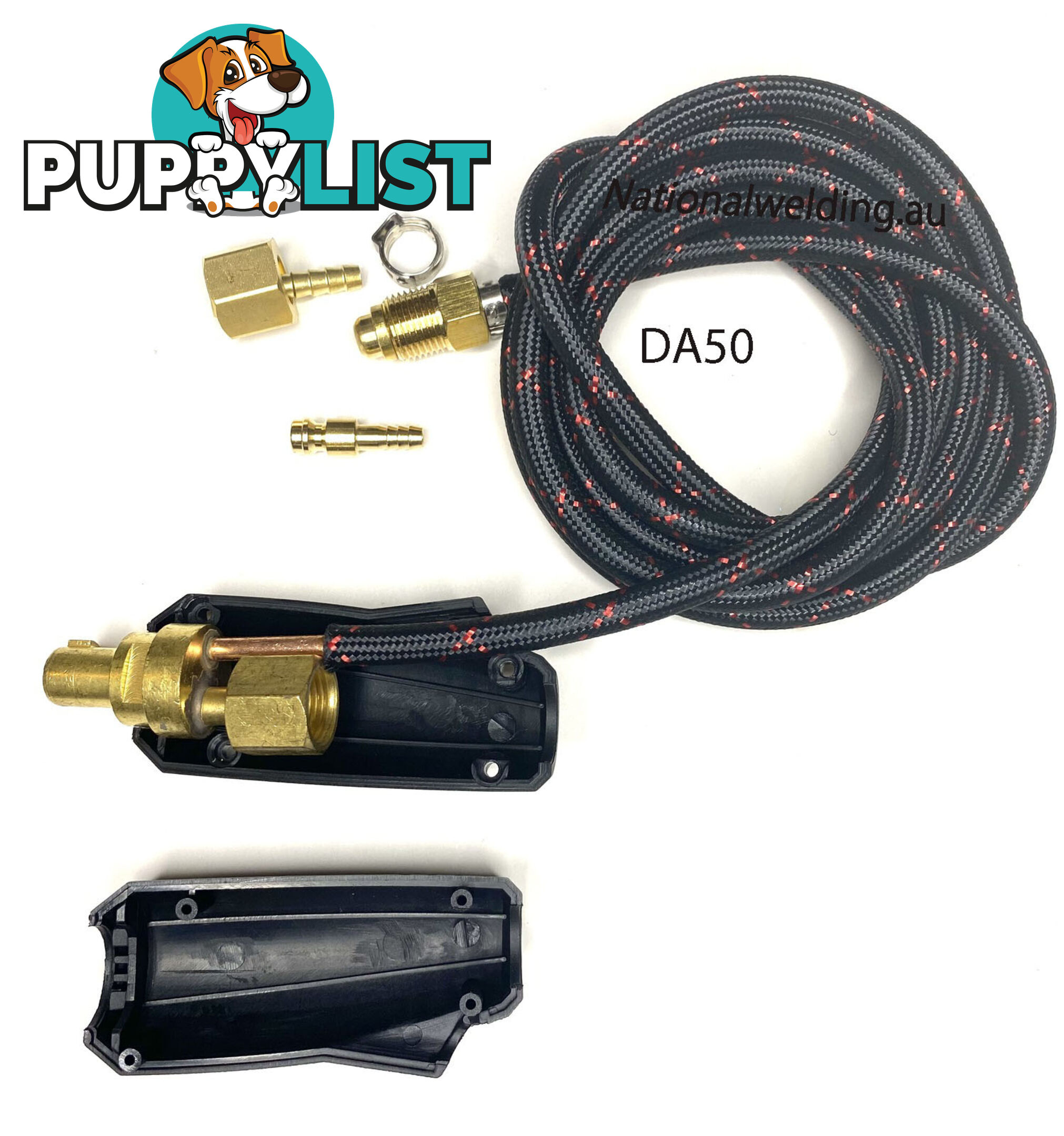 Dinse 50 Adaptor With 1.8 Metres Gas Hose 5/8 18UNF Female 95DA50