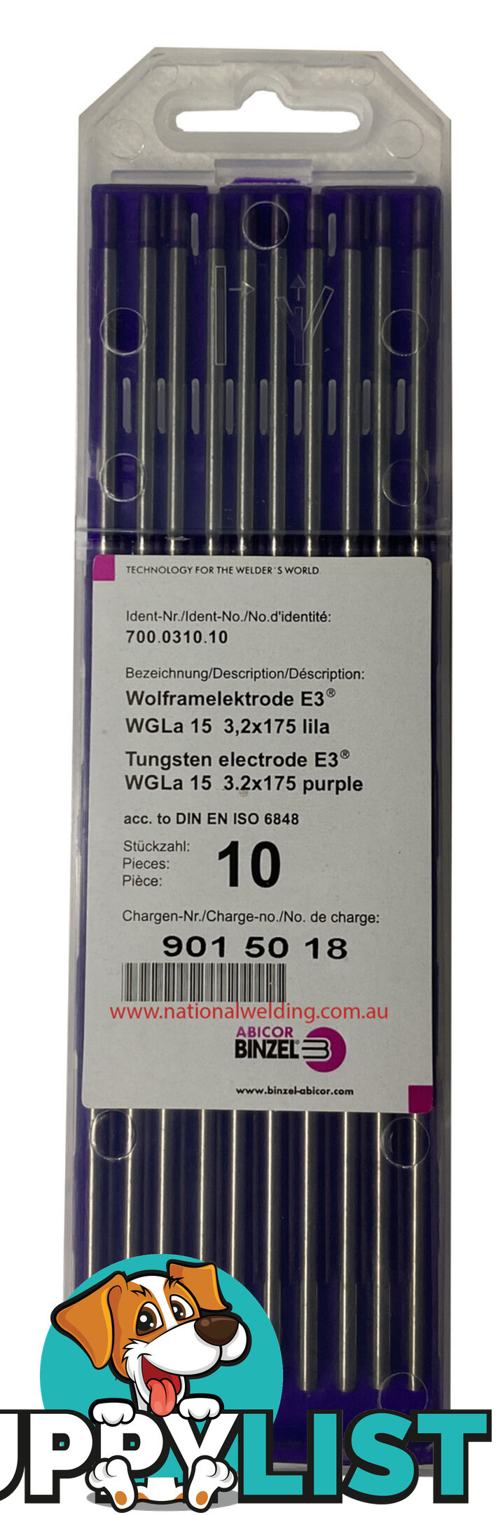 3.2mm E3 Tig Tungsten Electrode Binzel 700.0310.10