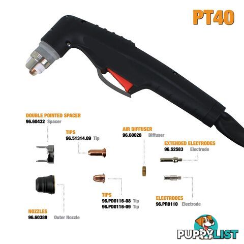 PT40 Plasma Torch Consumables Kit Bossweld PT40KIT 94.PT40FEK