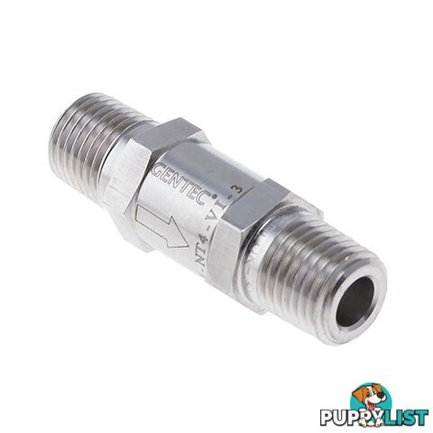 Gentec Check Valve 1/4 NPT Stainless Steel For Twin & Single Manifolds