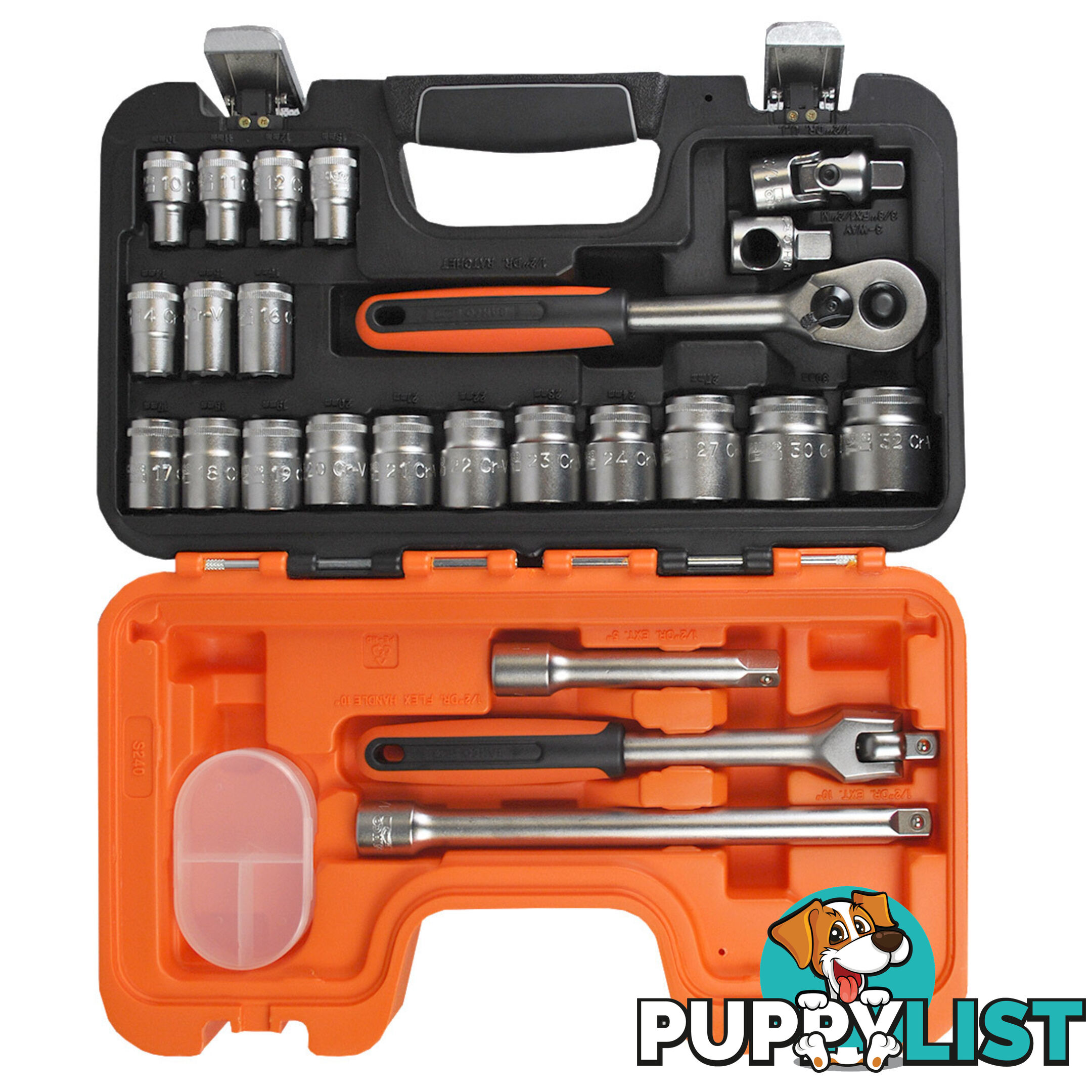 Bahco Socket Set 24pc, 1/2" Drive