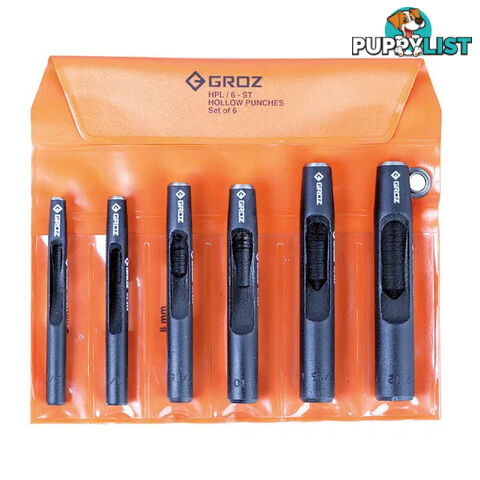 Groz Hollow Punch Set 5-12mm 6 Piece HPL/6/ST GZ-26391