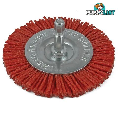 Nylon Spindle Mounted Wheel Brush 75mm Thickness 10mm 80 Grit 1/4" Hex Shank ITM TM7102-075