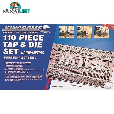 Tap & Die Set 110 Piece NC/NF/Metric Kincrome 190822