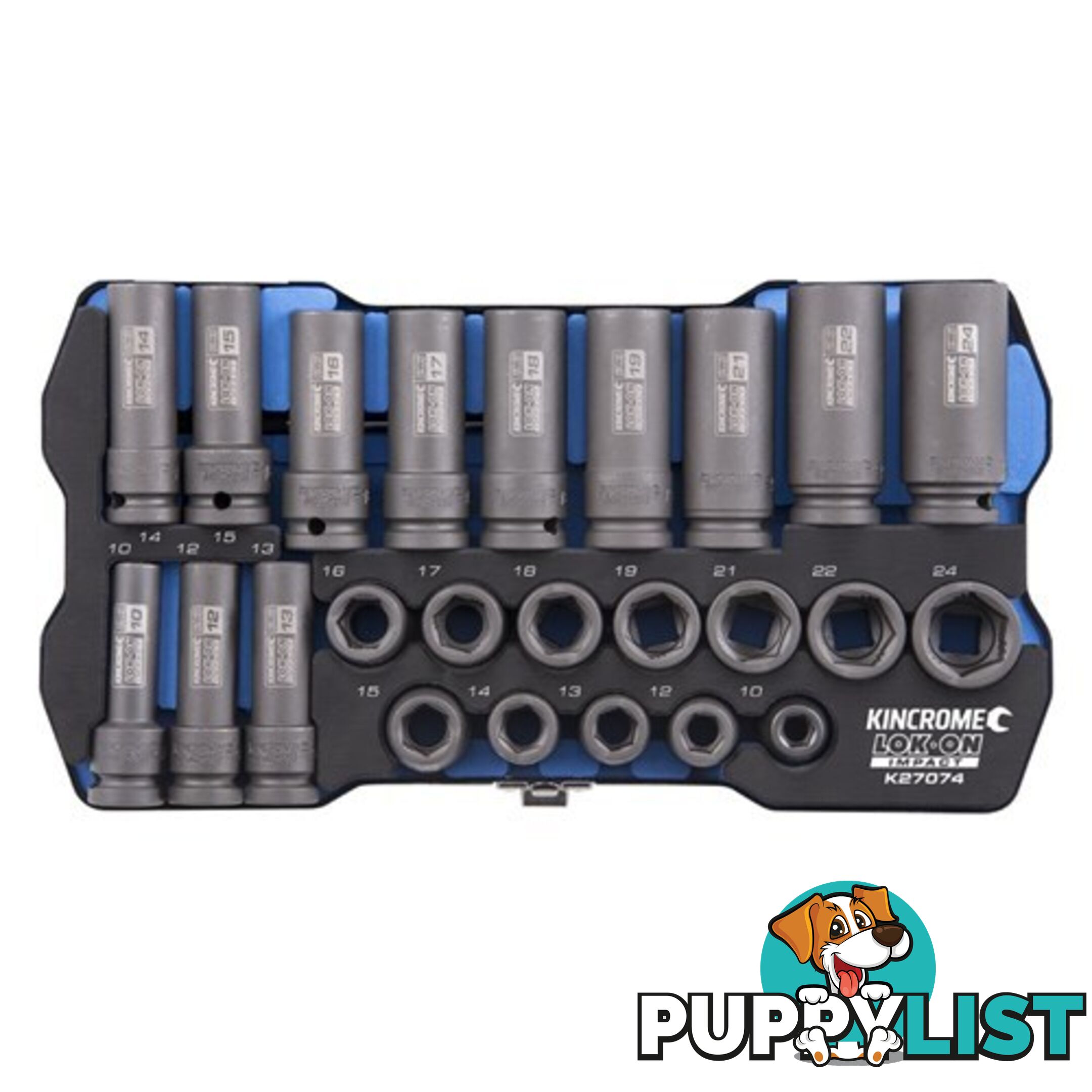 LOK-ONâ¢ Impact Socket Set 24 Piece 1/2" Kincrome K27074