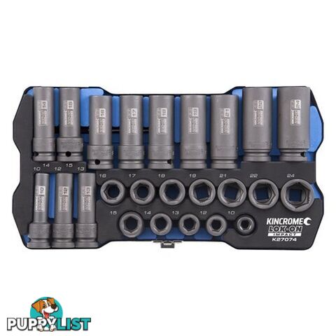 LOK-ONâ¢ Impact Socket Set 24 Piece 1/2" Kincrome K27074