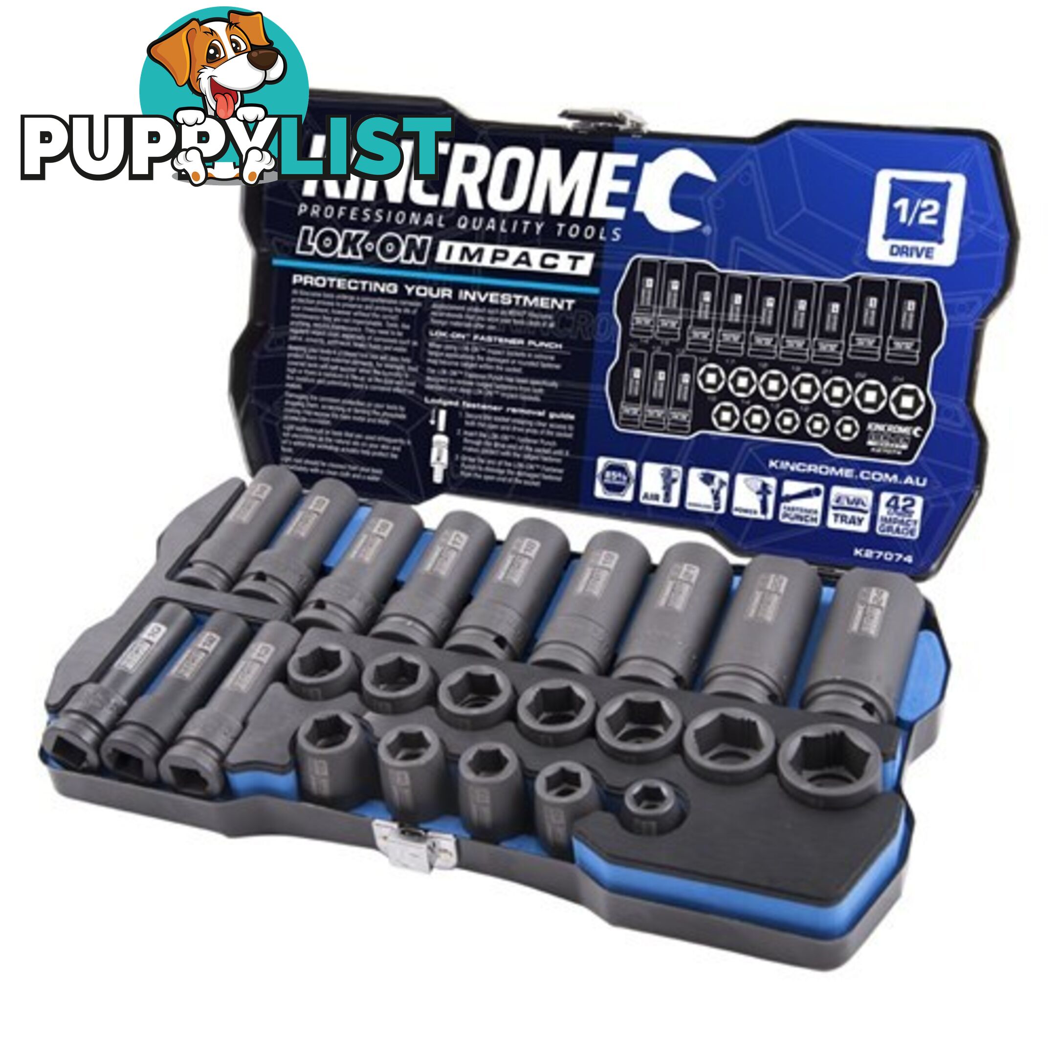 LOK-ONâ¢ Impact Socket Set 24 Piece 1/2" Kincrome K27074